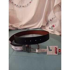 Genuine Dickies Reversible Tan Black BELT size 32 WalMart Silvertone Buckle NWT
